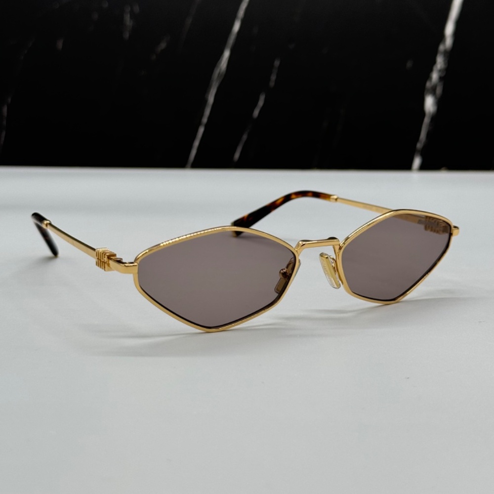 NEW SMU 56Z 5AK20I MIU MIU GOLD BROWN MU56ZS 5AK20I GEOMETRIC WOMEN SUNGLASSES